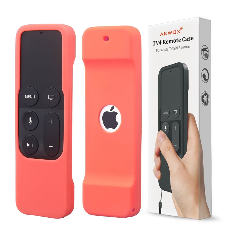 Akwox Light Weight [Anti Slip] Shock Proof Silicone Cover for New Apple Tv 4th / 4k 5th Generation Siri Remote Controller (Watermelon red) -not for New Apple 4k TV Series 6th Gen 2021 - Image 1